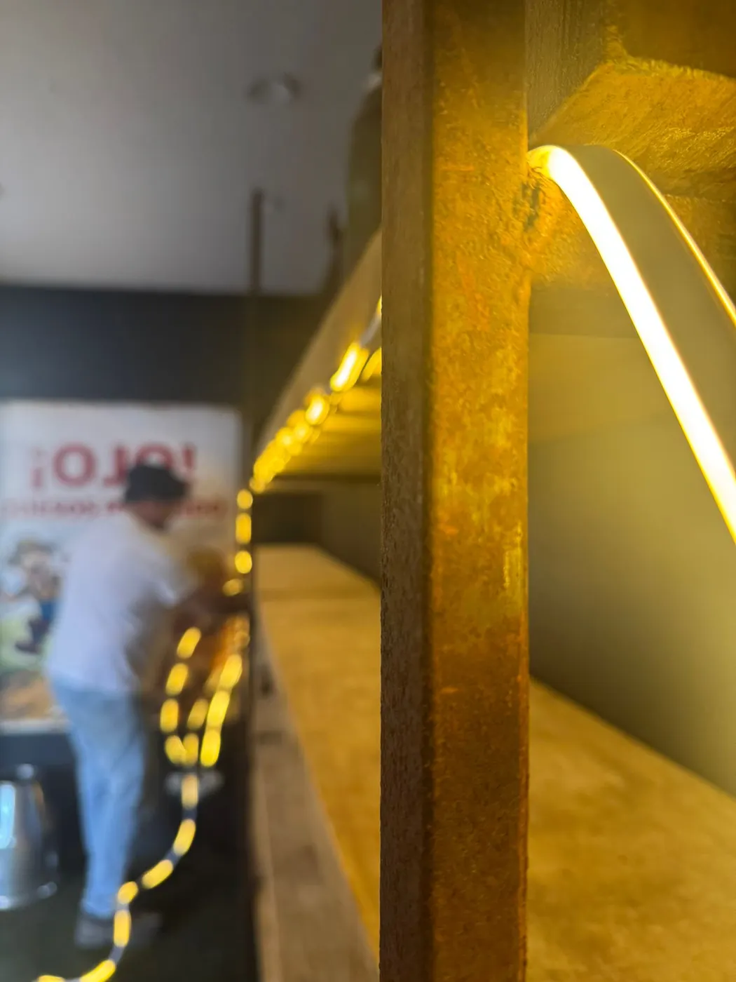 Estantería iluminada del local